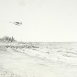 Kennebunkport Beach, Maine, Pencil on paper, 12" x 9"